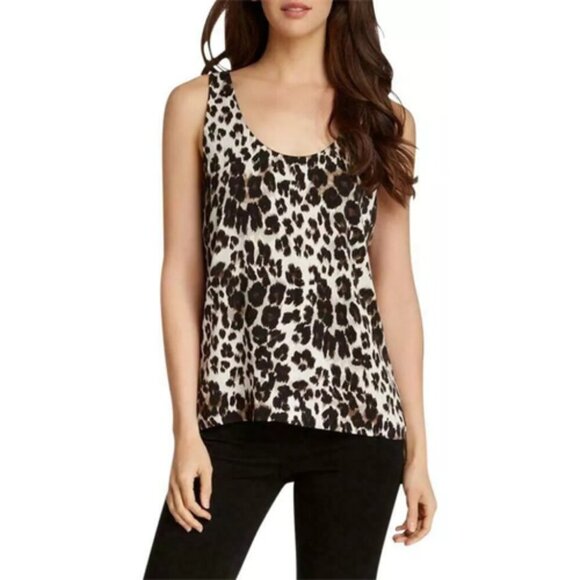 Diane Von Furstenberg Jackie Silk Tank Top XS Cheetah Print Black - Picture 2 of 9